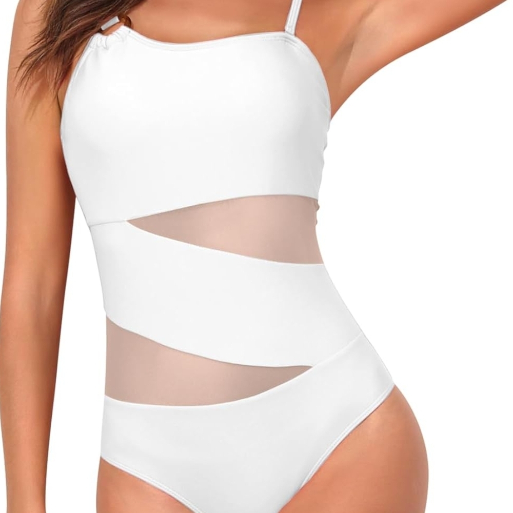 #68- HEYTALALA One Piece Swimsuit Tummy Control One Shoulder Bathing Suits